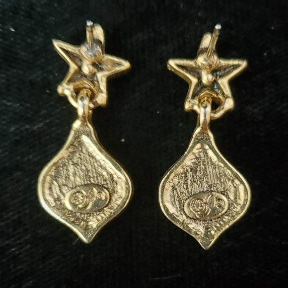 Oops a Daisy Enamel Christmas Ornament Drop Earrings - Picture 3 of 5